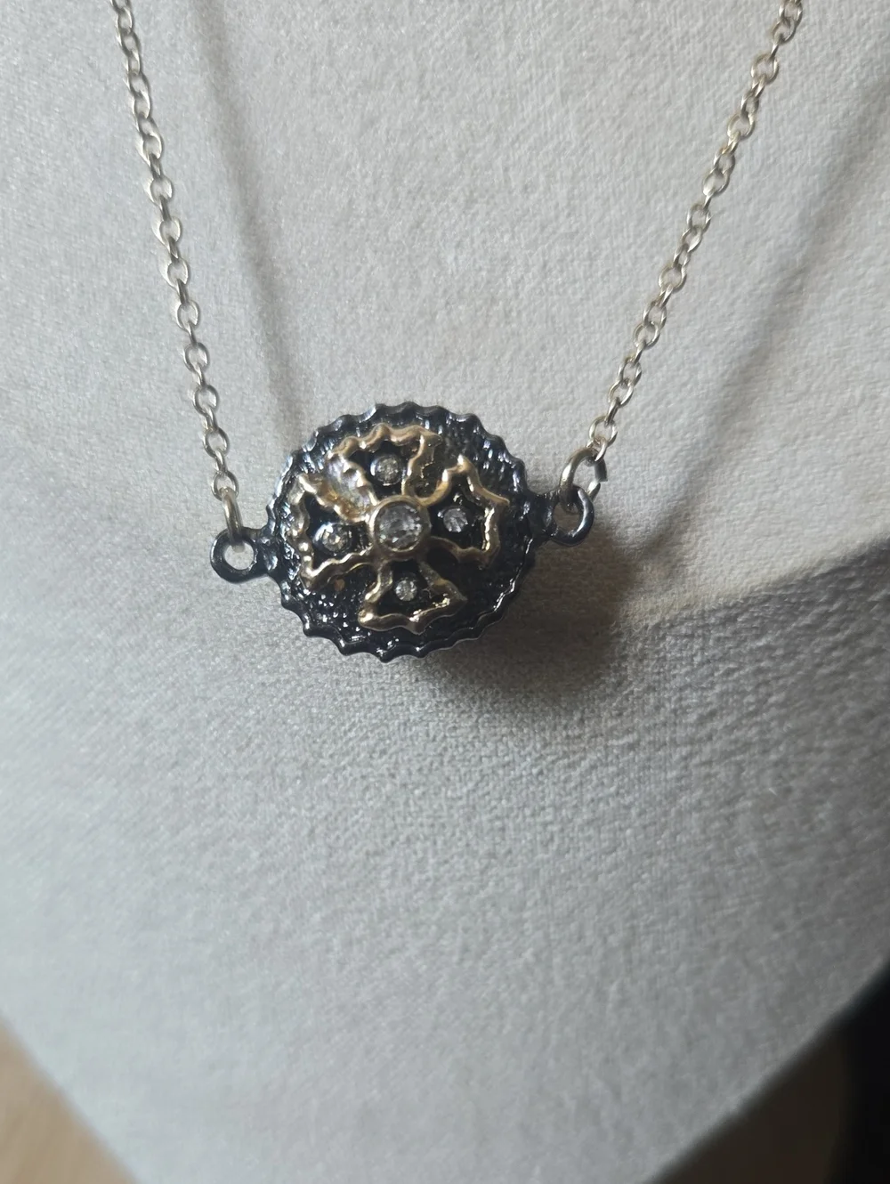 Vintage Victorian Silver And Gold Tone Filigree Bead Long Necklace 💫
